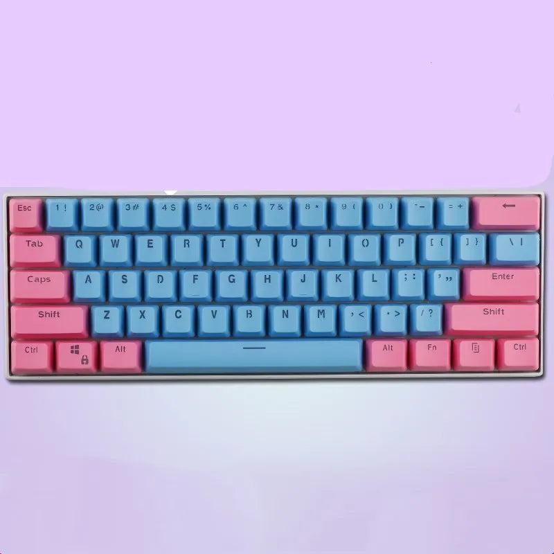 Set of PBT translucent keycaps with double-shot moulded legends on a mechanical keyboard.