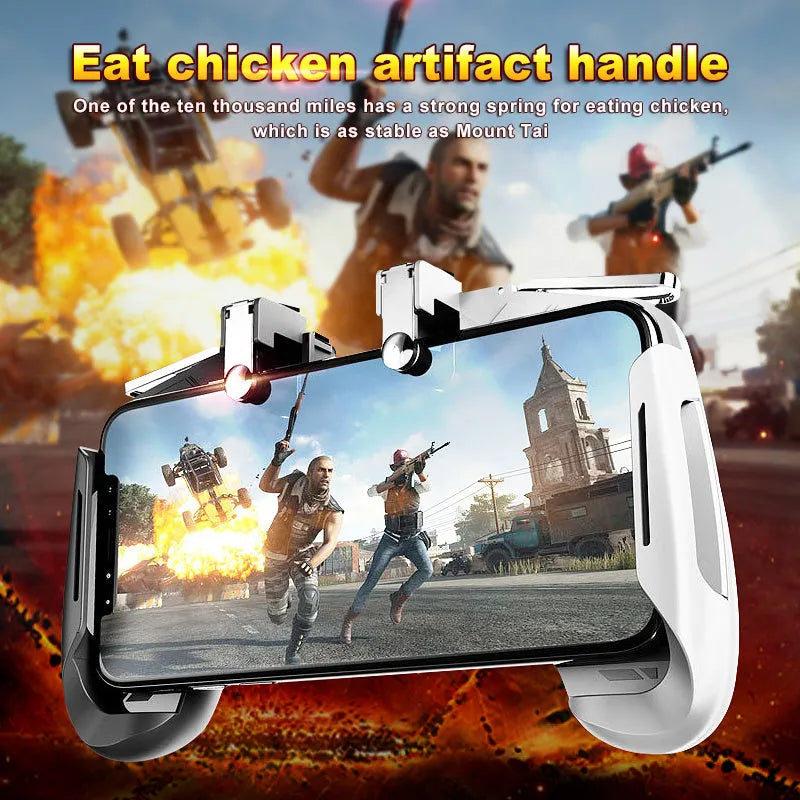 AK16 extendable mobile game controller in black, white, and red blue colour options, showing L1R1 triggers.