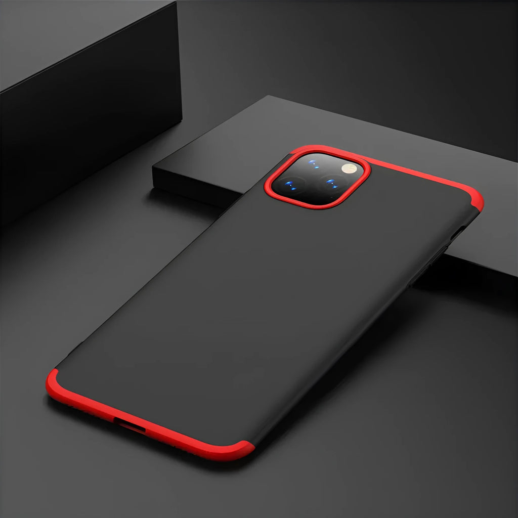 Three-section solid colour PC back cover case for Apple iPhone 11 in black