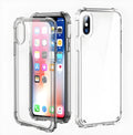 Clear transparent TPU shockproof back cover case for iPhone on a table