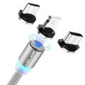USLION circular magnetic charging cable with aluminium alloy housing and LED indicator