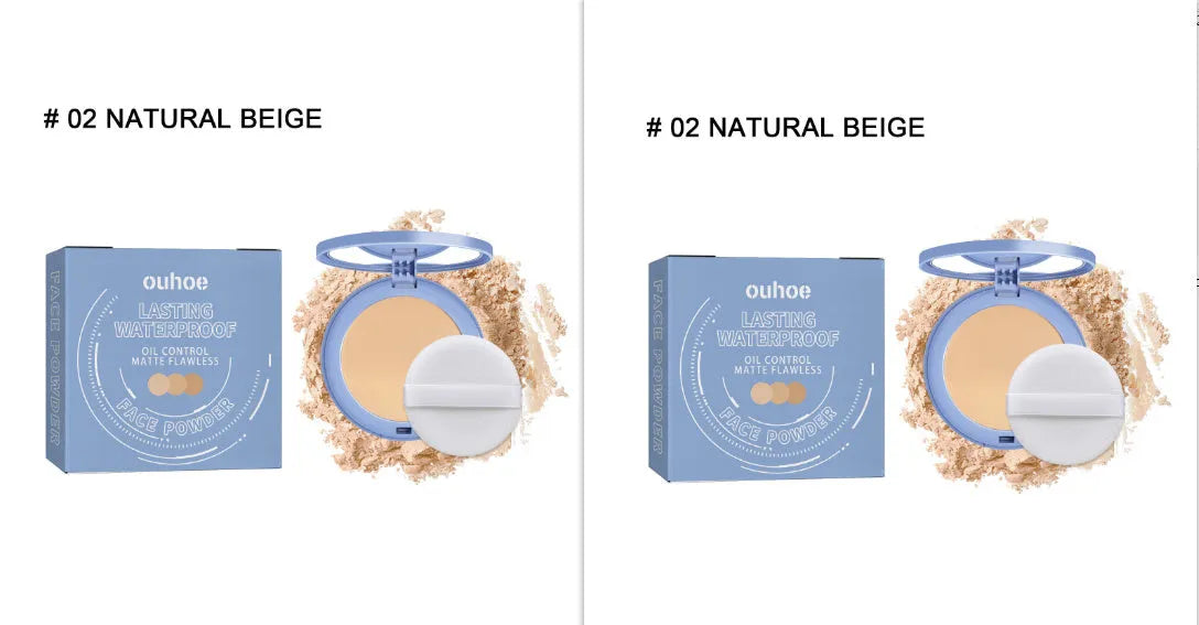 8g loose finishing powder compact in natural beige, pure beige and classic ivory colours