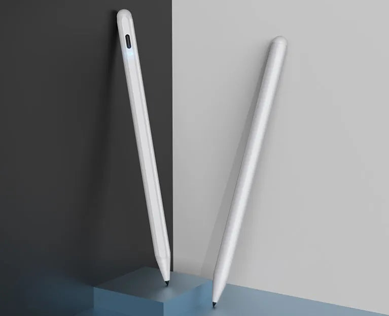 White PH25 Capacitor Pen stylus for iPad 2018-2019 models with 1.0mm fine nib and aluminium alloy body