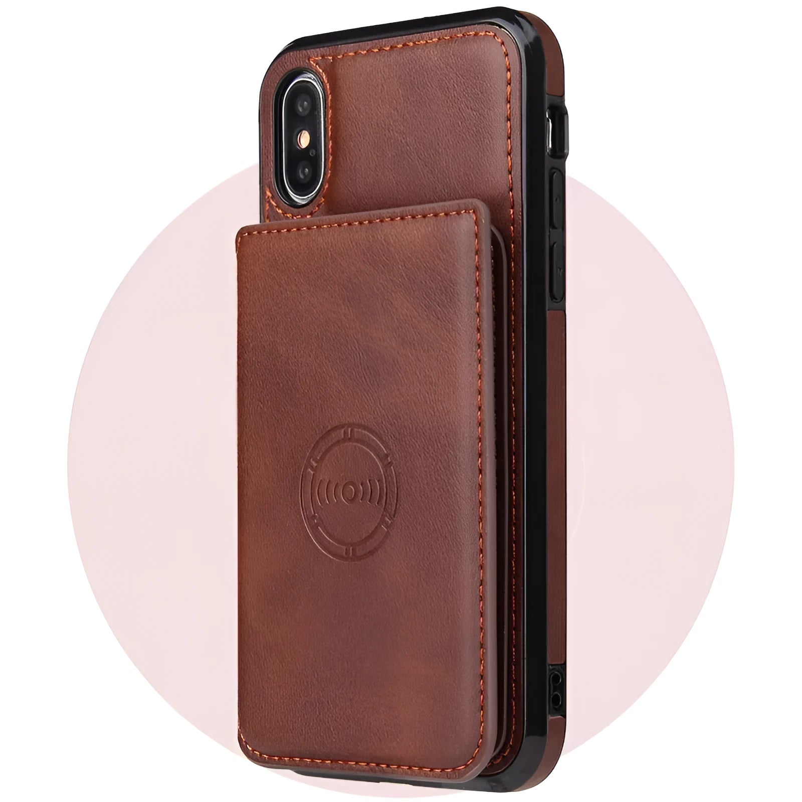 Imitation leather card wallet phone case for iPhone 11 in multiple solid colours.