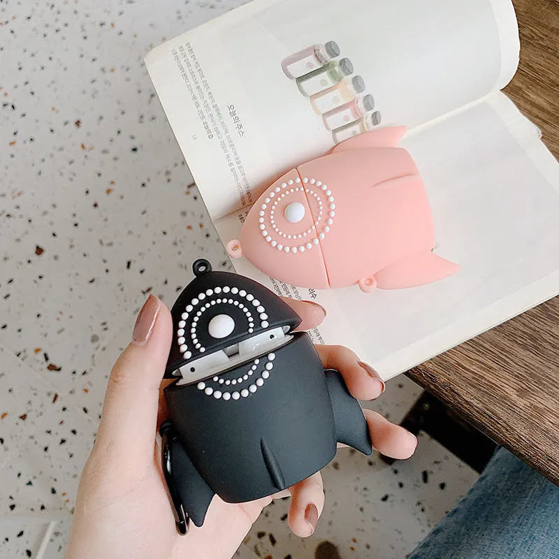 Pink silicone protective case for AirPods 1 and 2 charging case