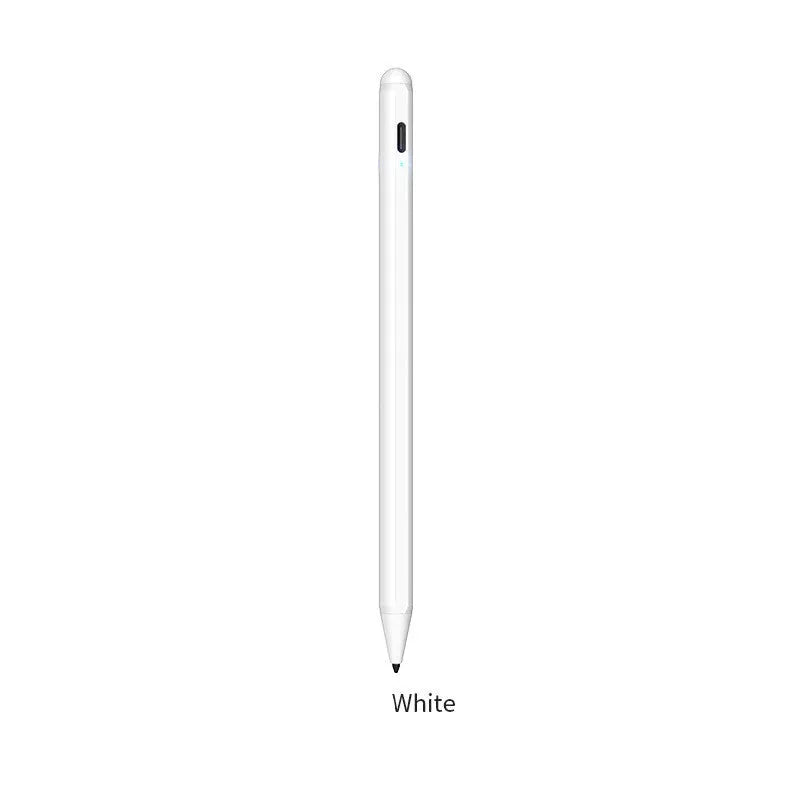 White PH25 Capacitor Pen stylus for iPad 2018-2019 models with 1.0mm fine nib and aluminium alloy body