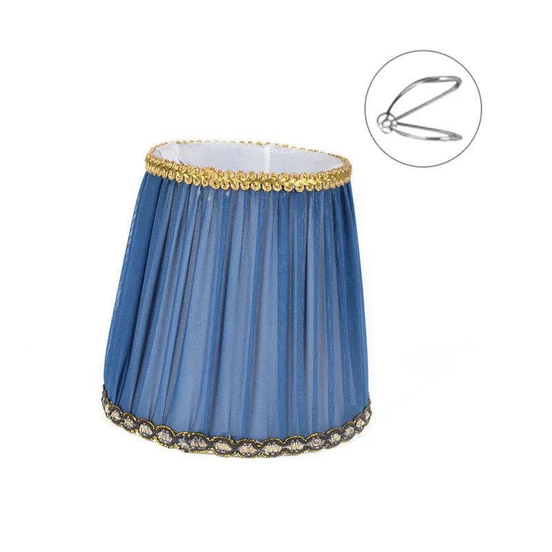 Fabric lampshade for crystal wall lamp in dark blue, white or black with bubble or pion pattern.