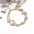 Korean style double-layer crystal bracelet with electroplated moonlight copper finish
