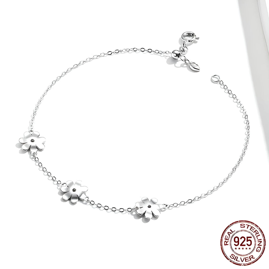 S925 silver fashion women's bracelet with electroplated adjustable design