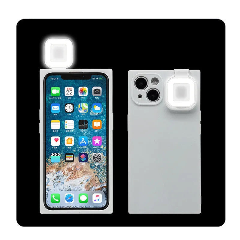 iPhone 13 series ring flash phone case in polycarbonate with selfie fill light