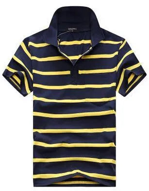 Men's striped short sleeve T-shirt with real pocket, loose fit, available in multiple sizes and style options