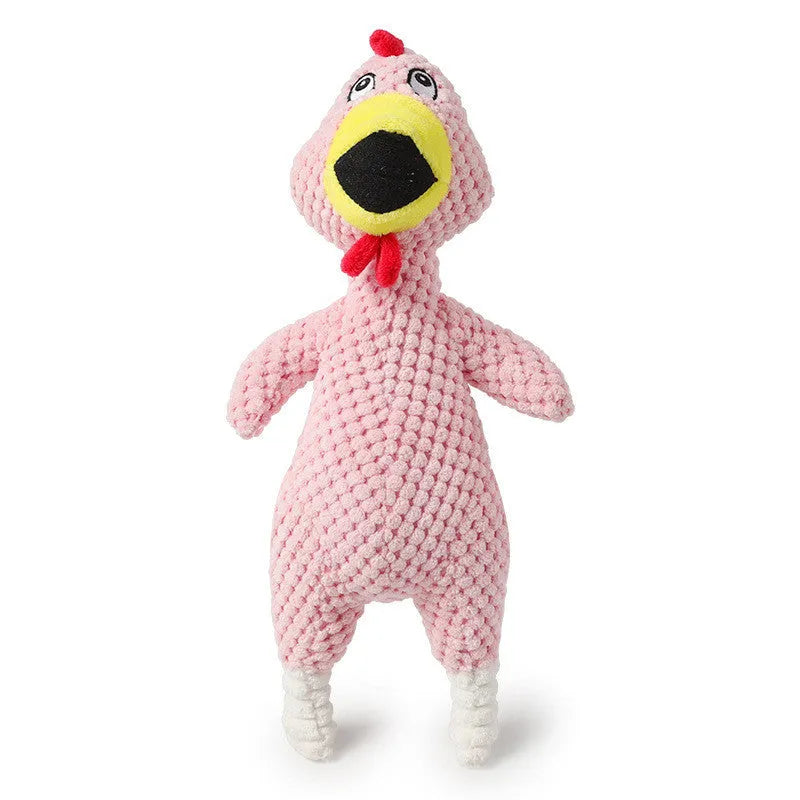 Pineapple velvet squeaky pet toy in pink, green, or yellow, 35cm long and 12cm wide, for dogs and cats
