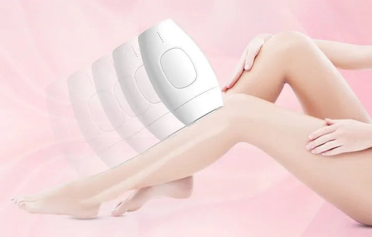 Black laser hair removal device with quartz lamp and skin identification sensor for home use on body and face