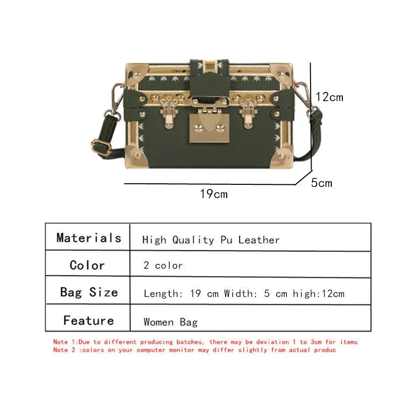 Hard PU women's shoulder bag in black with flap closure, rivet detail, and adjustable strap.