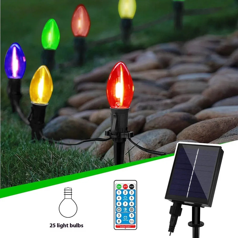Solar remote control outdoor Christmas decoration light with lithium battery, SMD lamp beads, IP44 for garden park