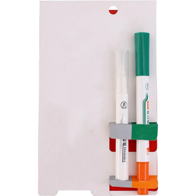 Green erasable highlighter and pen set with a separate eraser on a card pack.