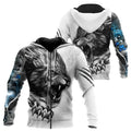 ELON ANIMAL Edition loose fit zip hoodie with printed design and patch pocket