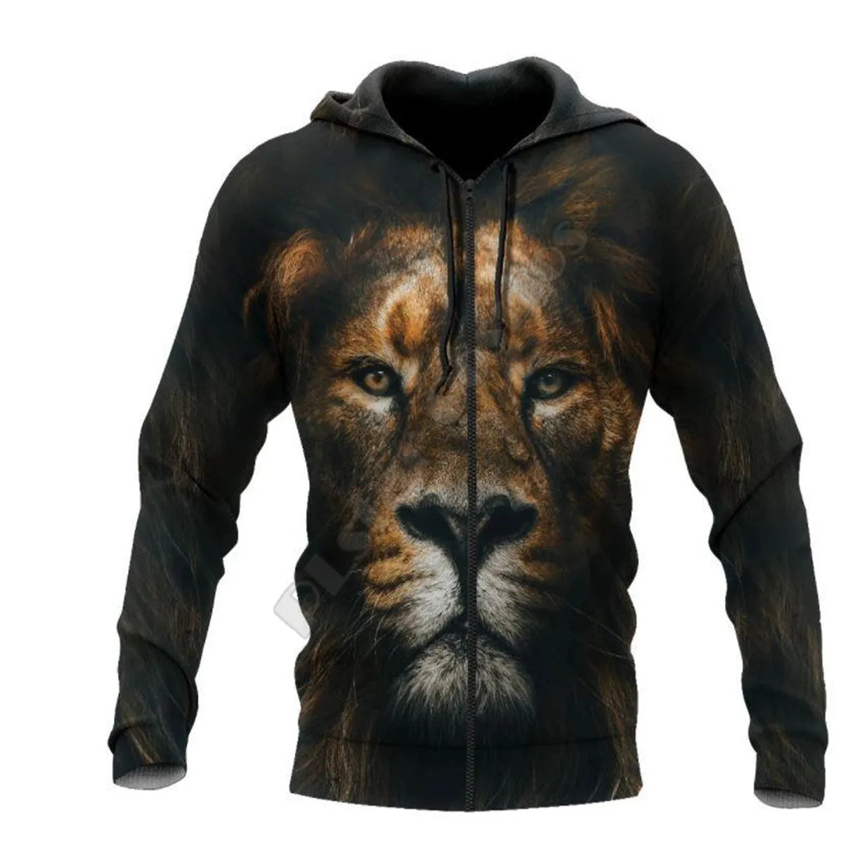 ELON ANIMAL Edition loose fit zip hoodie with printed design and patch pocket