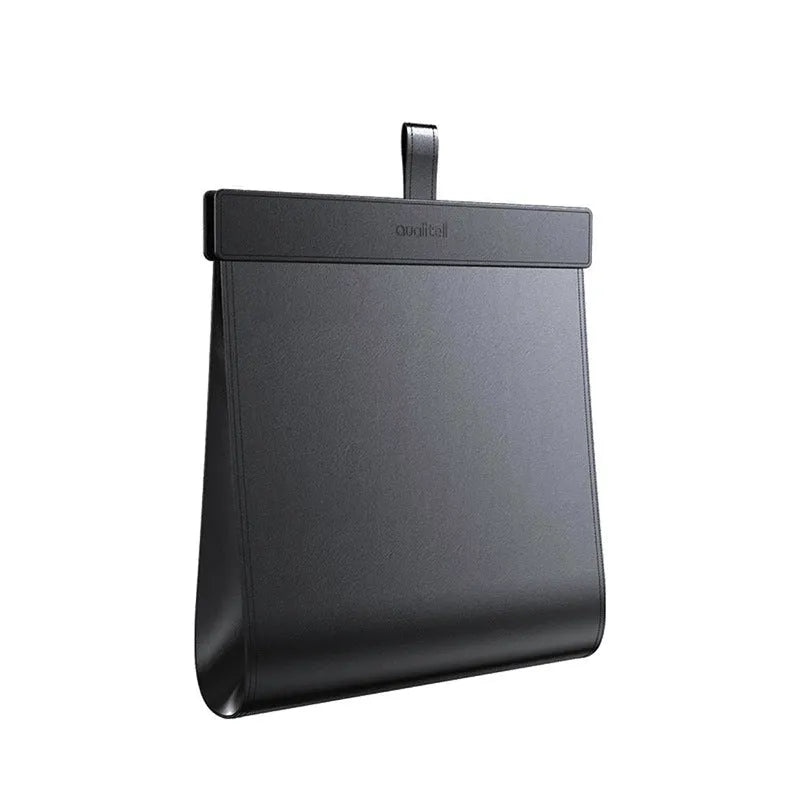 Black PVC car trash bag handbag shape with magnetic attachment, size 360x290x45mm, lock smell and leak-proof