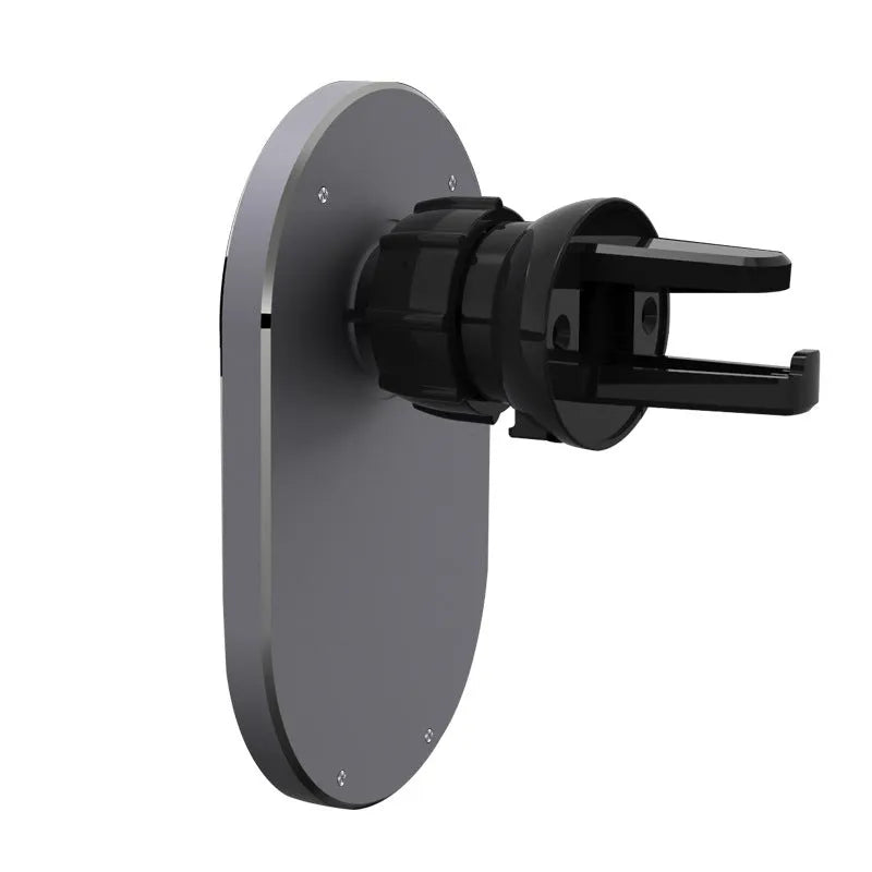Grey aluminium alloy magnetic wireless car charger for Apple iPhone Magsafe compatible