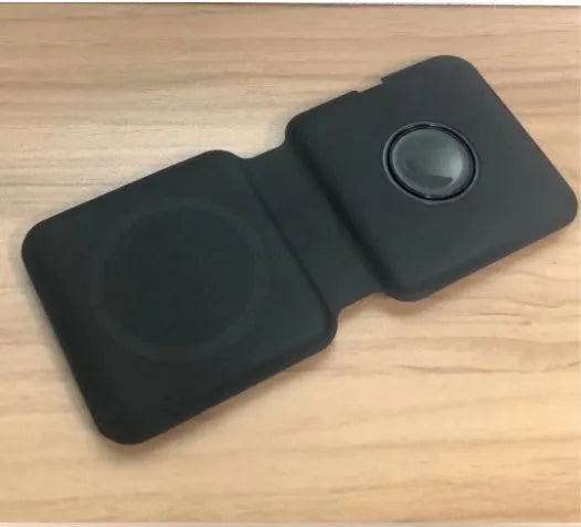 White 2 in 1 magnetic wireless charger with foldable design showing dual charging surfaces