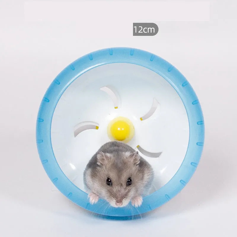 Large silent hamster running wheel for cage, available in blue green grey pink white