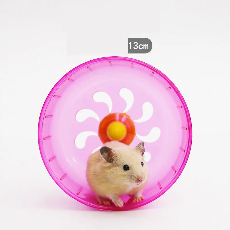 Large silent hamster running wheel for cage, available in blue green grey pink white