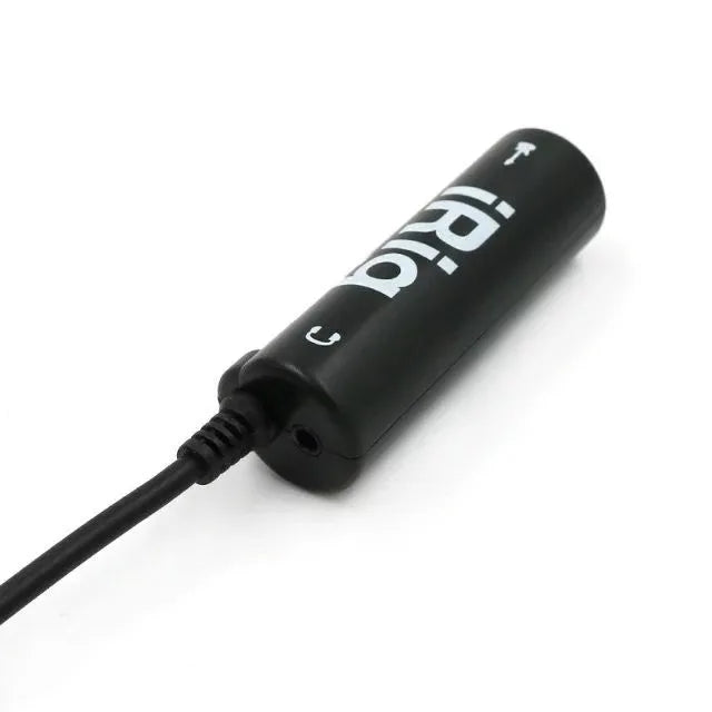 Black guitar tuner audio interface for iPhone iPad iPod with instrument cable