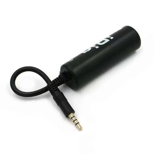 Black guitar tuner audio interface for iPhone iPad iPod with instrument cable