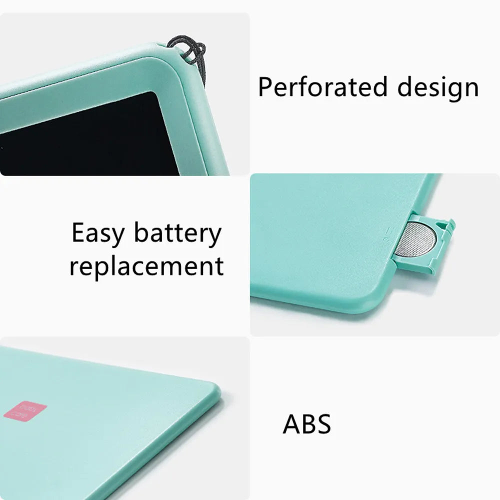 10 inch children's LCD writing tablet with colourful screen, blue colour option, on a white background