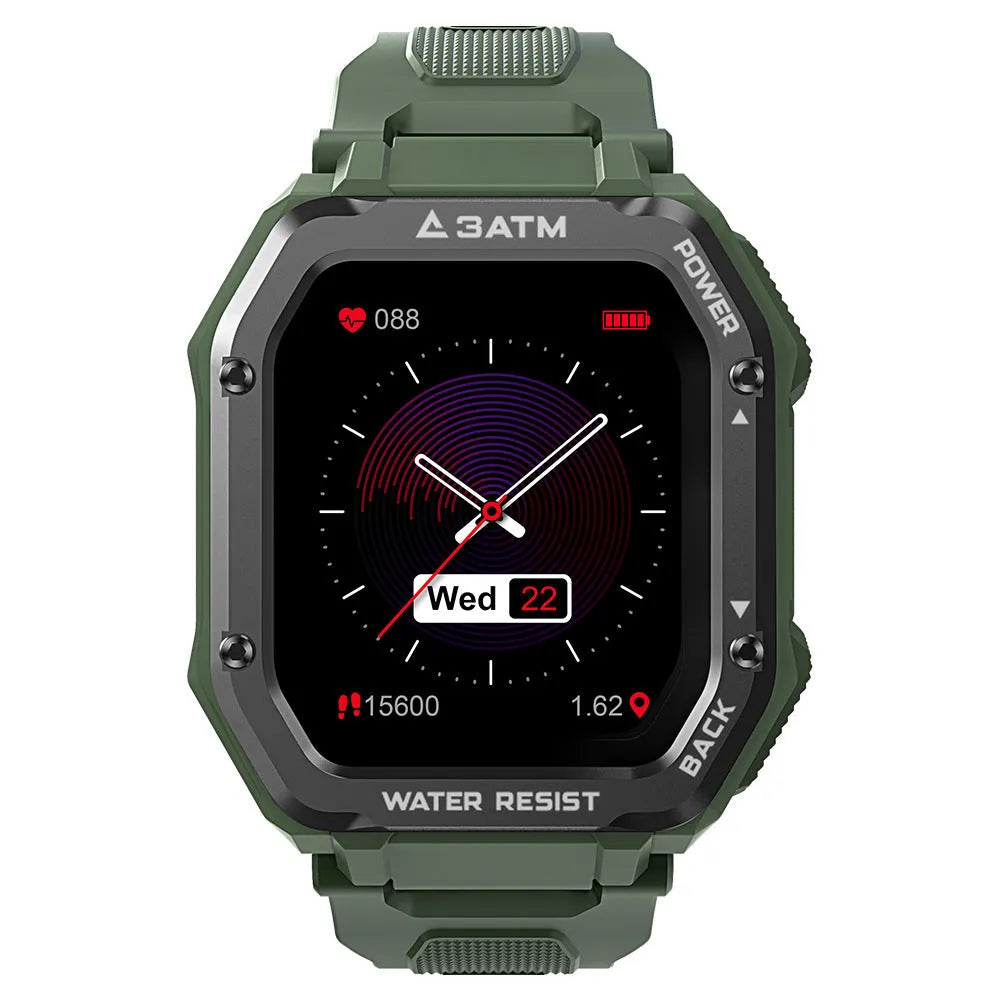 Outdoor sports smart watch with 1.69 inch display showing activity tracking interface