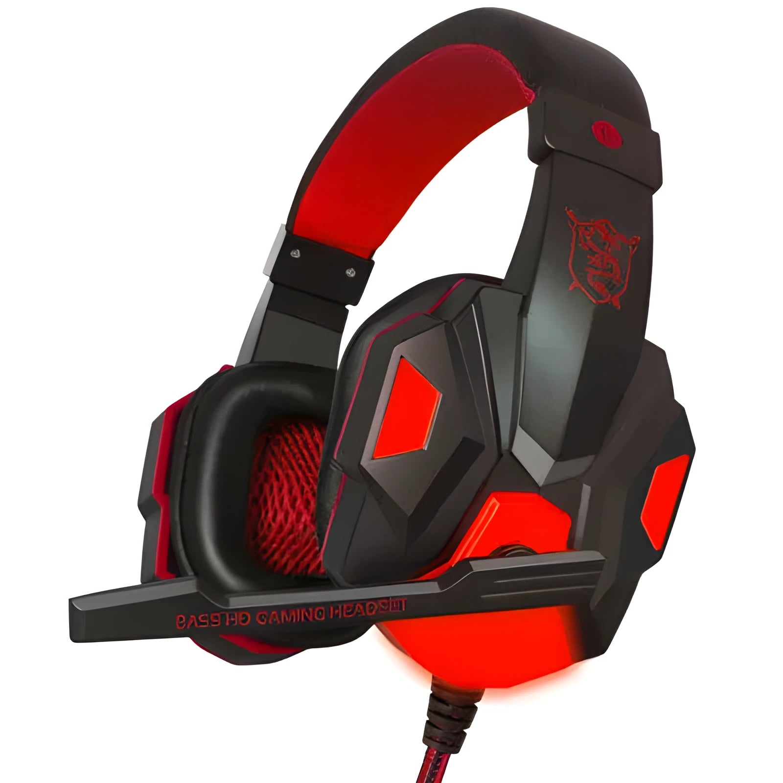 PC780 head-mounted gaming headphones with microphone in black and blue colour scheme.