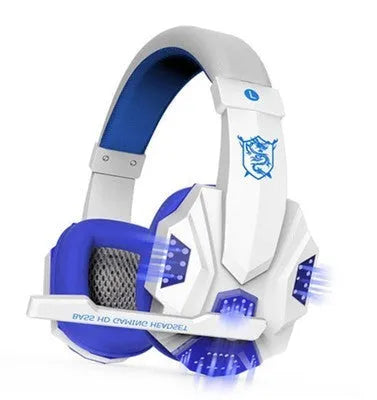 PC780 head-mounted gaming headphones with microphone in black and blue colour scheme.