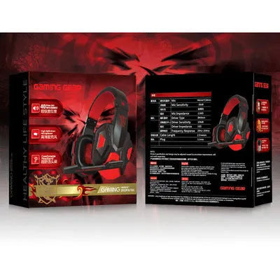PC780 head-mounted gaming headphones with microphone in black and blue colour scheme.