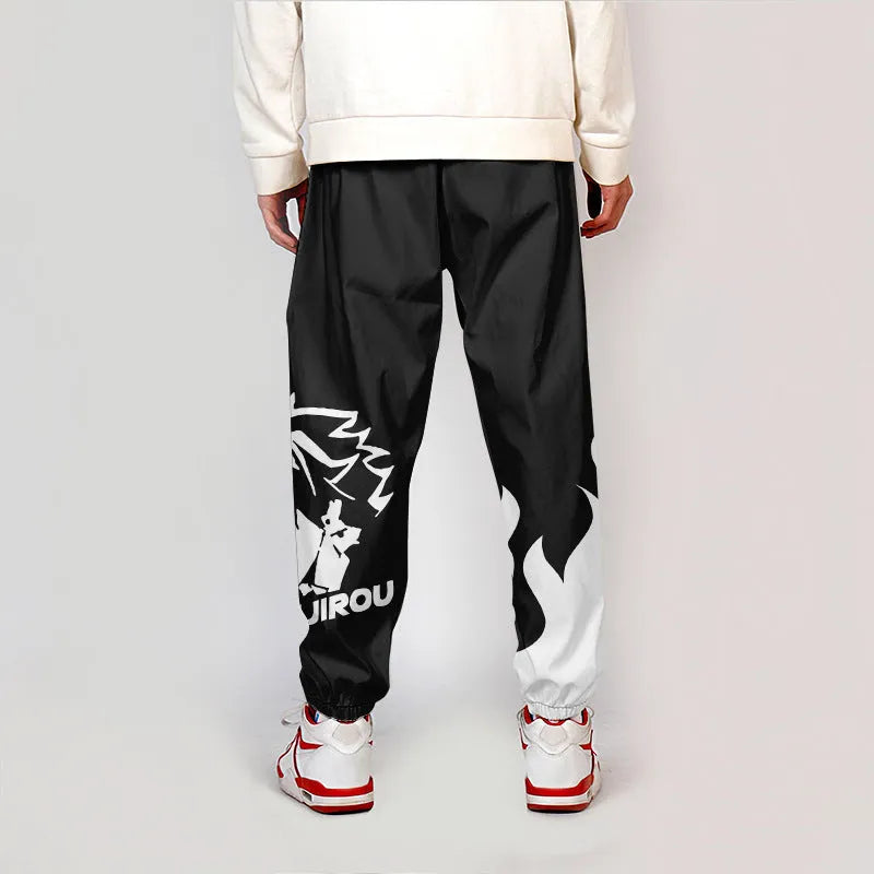 Casual footwear overalls for plus size men, loose fit polyester trousers with belt, spring style