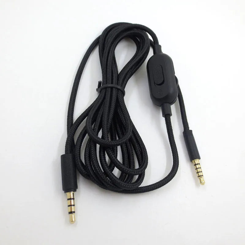 Black universal audio cable for gaming headsets with oxygen-free copper construction
