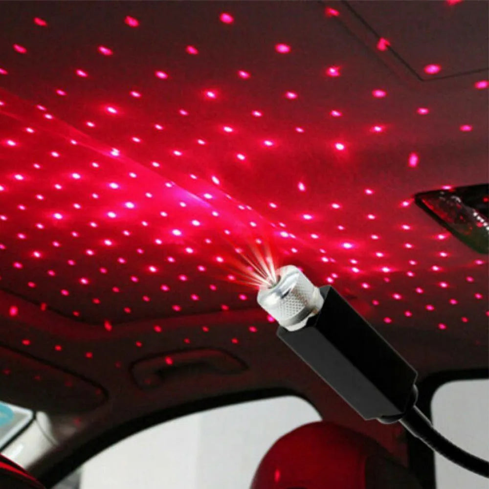 Car ceiling starlight system with voice control, USB LED in Green Purple Red options