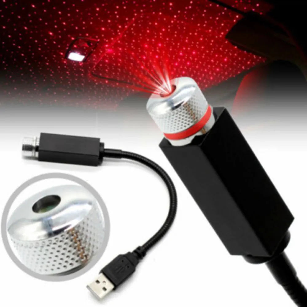 Car ceiling starlight system with voice control, USB LED in Green Purple Red options