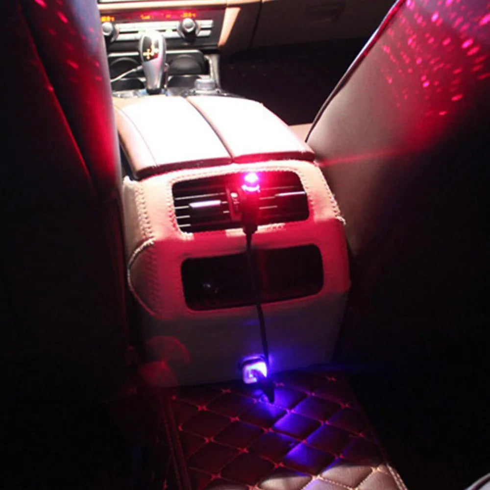 Car ceiling starlight system with voice control, USB LED in Green Purple Red options
