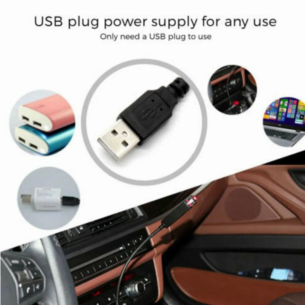 Car ceiling starlight system with voice control, USB LED in Green Purple Red options