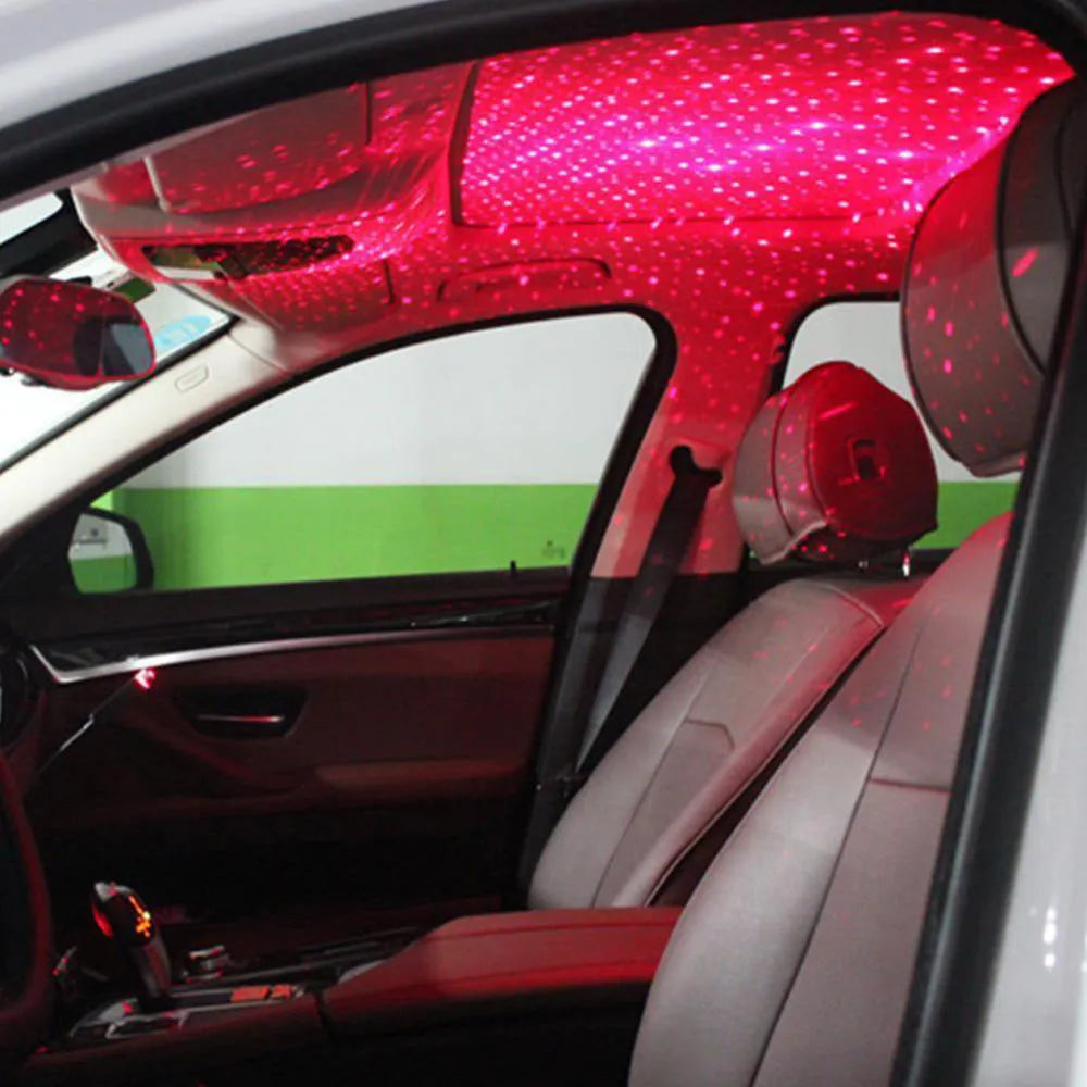 Car ceiling starlight system with voice control, USB LED in Green Purple Red options