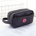 Large capacity multifunctional stationery bag pencil case in grey, orange, and white with multiple style options including handbag and drawstring
