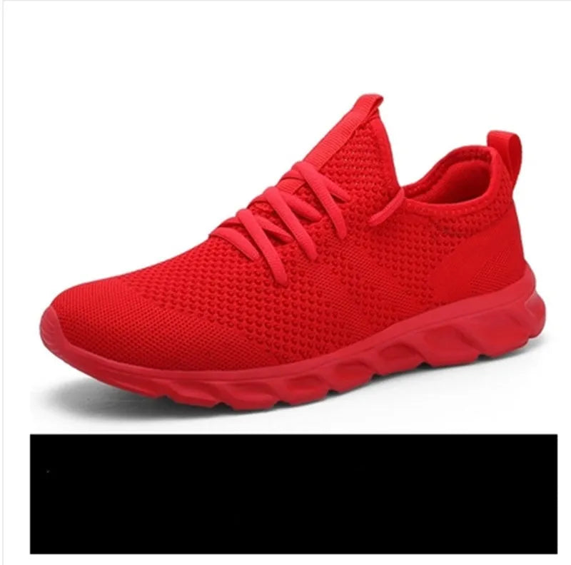Men's black and white mesh sport sneakers with PVC soles for casual jogging
