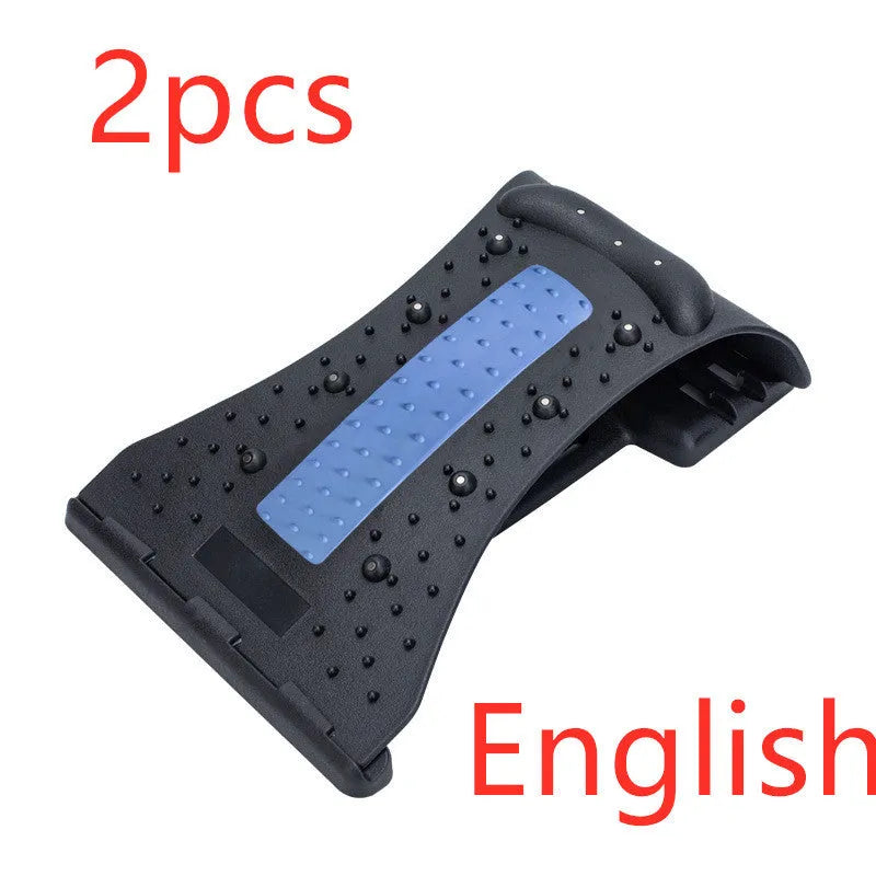 Arc-shaped acupuncture and magnetic therapy cervical spine stretcher model 628 in blue black NBR material on a flat surface