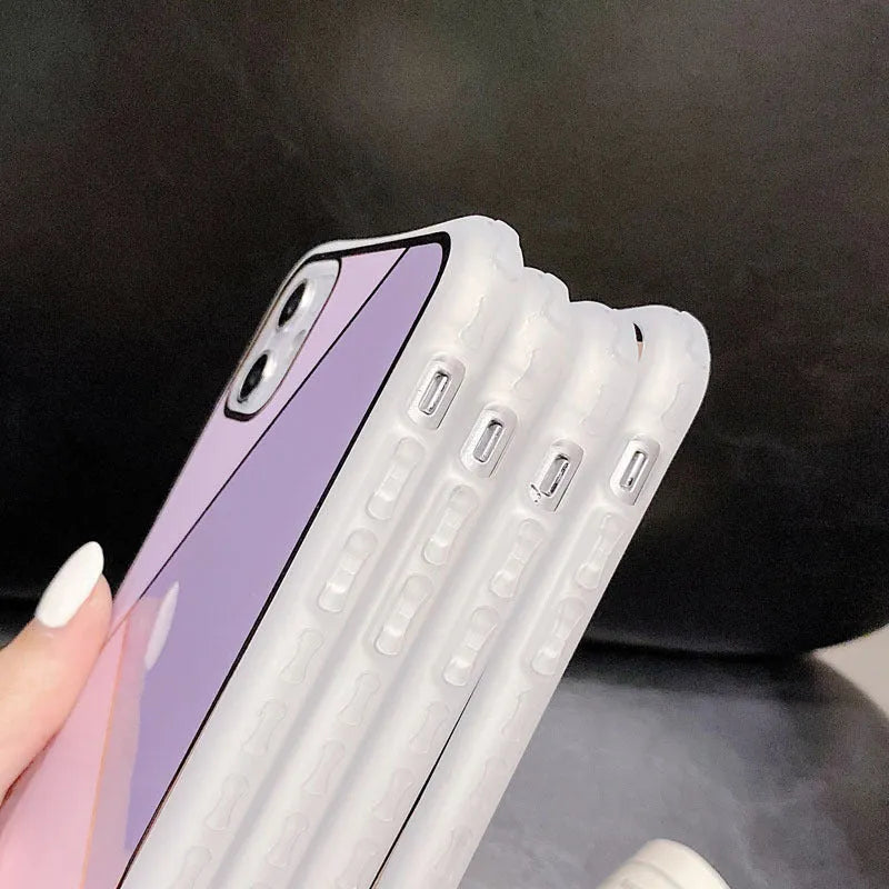 Geometric marble plating splicing phone case for iPhone in glossy finish