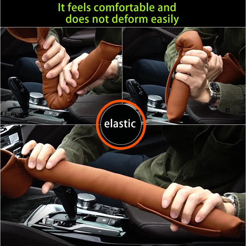 PU leather car seat gap storage box 55cm x 10.8cm x 8.8cm in beige, black, brown, coffee, grey, or red and black