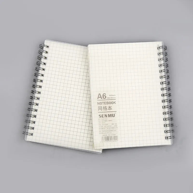 Creative coil notebook showing horizontal line, grid, and dot matrix rulings in A5 and B5 sizes
