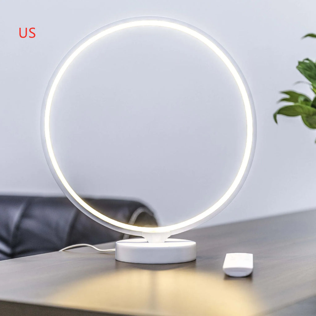 White Full Moon Lamp with remote control showing colour changing and warm white lighting modes