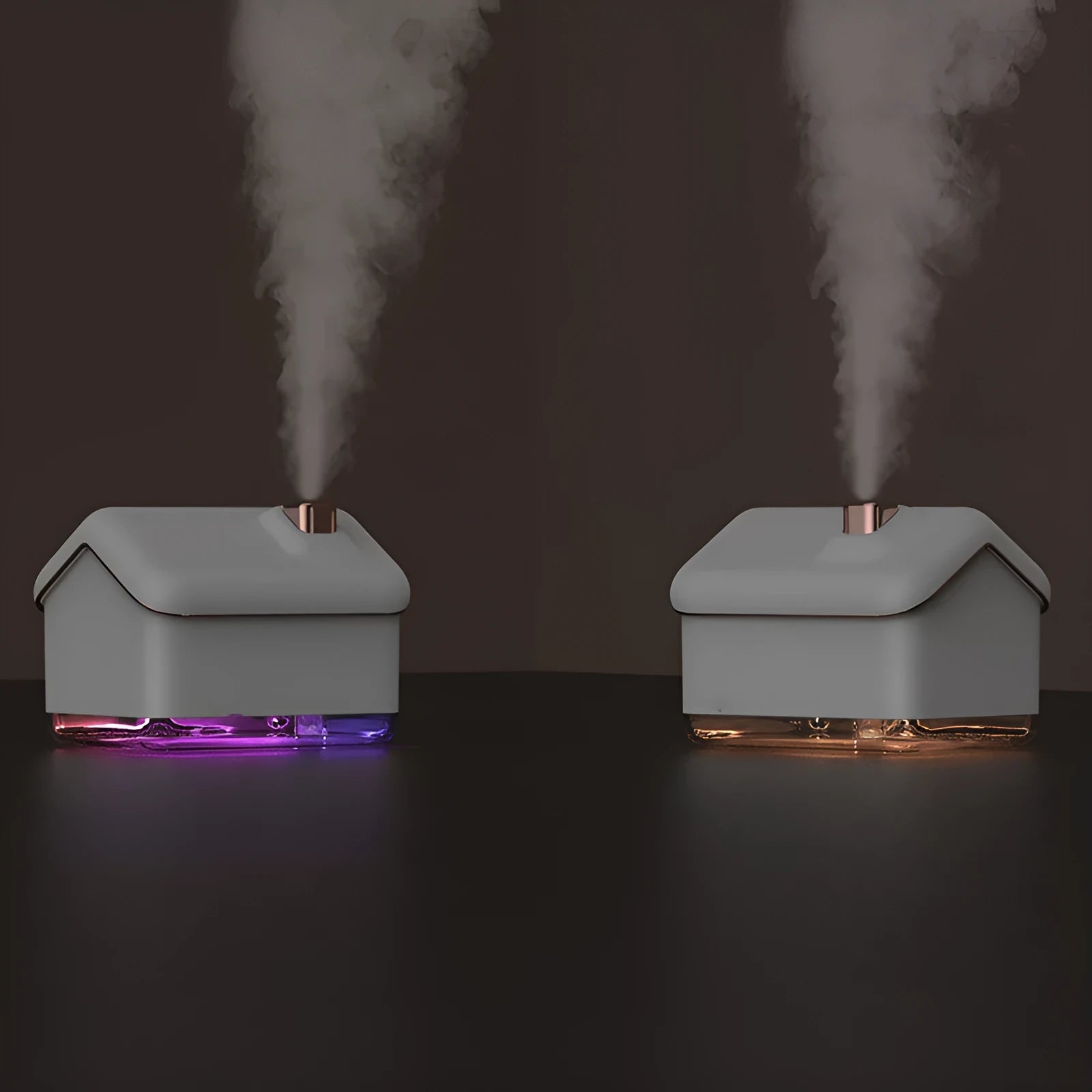 White igloo-shaped ultrasonic humidifier and essential oil diffuser with LED lights and 300ml water tank