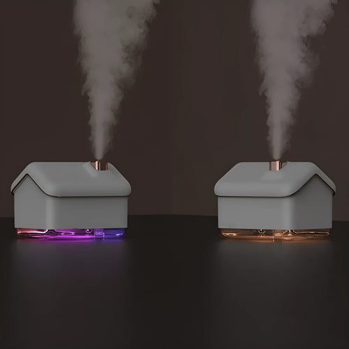 White igloo-shaped ultrasonic humidifier and essential oil diffuser with LED lights and 300ml water tank